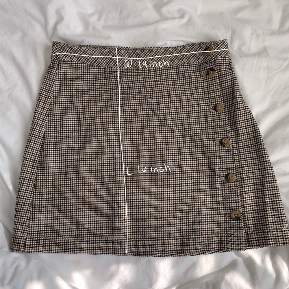 H&M Dividend Plaid Skirt